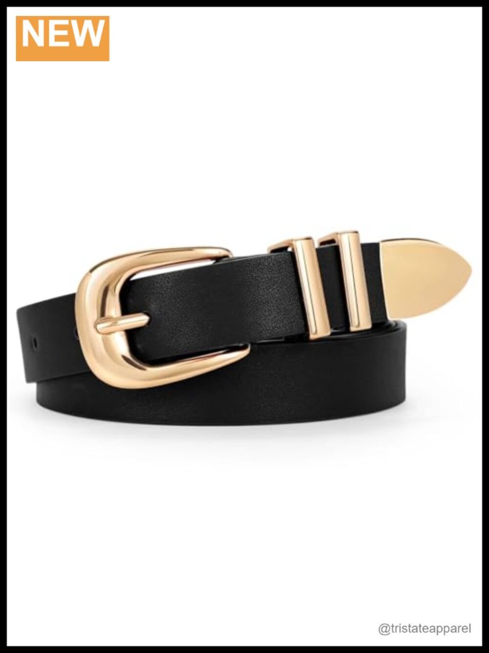 WERFORU Women's PU Leather Waist Belt with Gold Buckle Vintage Western Style